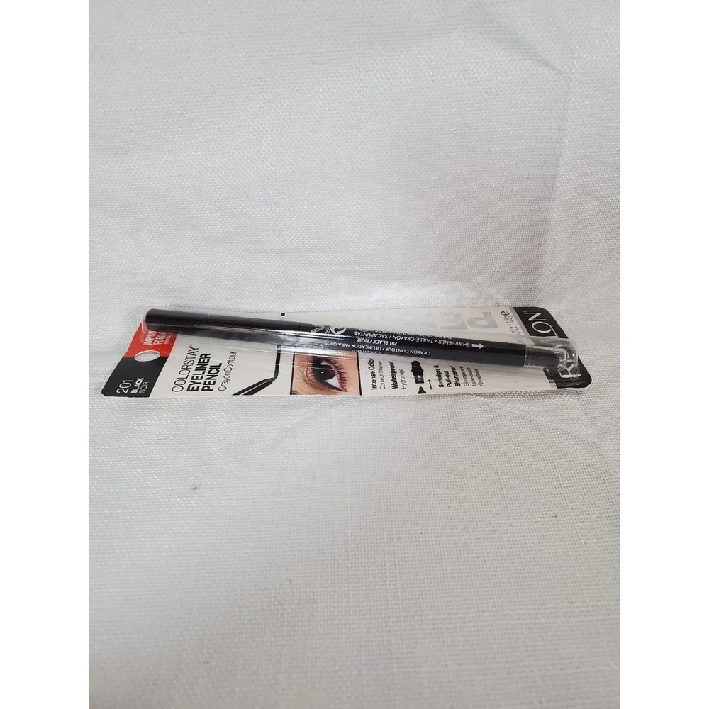 Revlon ColorStay Eyeliner Pencil 201 Black Waterproof 24HR Smudger Sharpener NEW